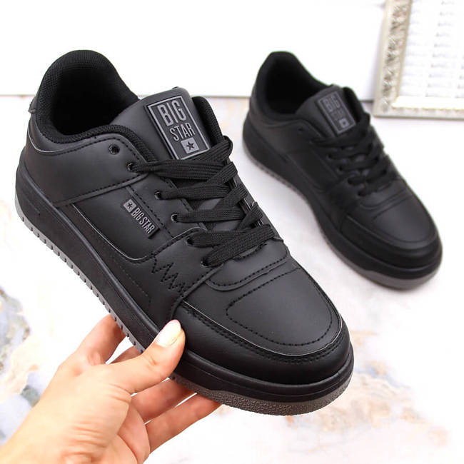 Buty sportowe sznurowane sneakersy czarne Big Star MM274353