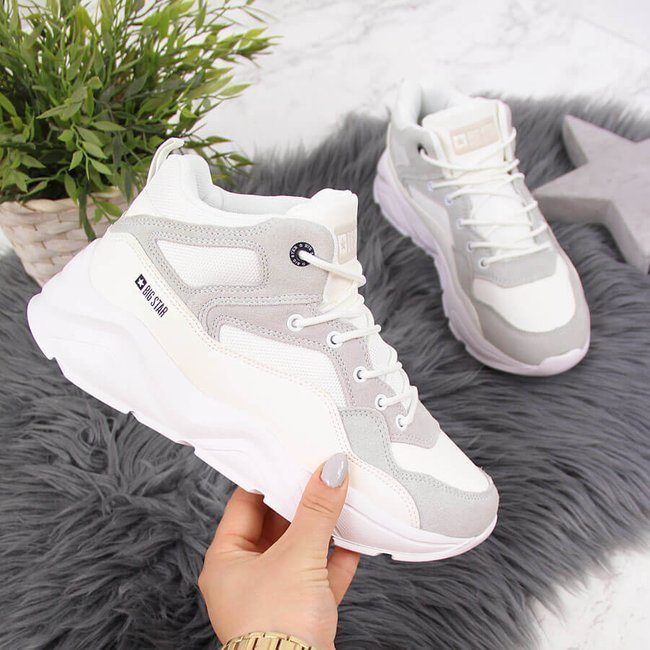 Sneakersy damskie na platformie białe Big Star GG274643
